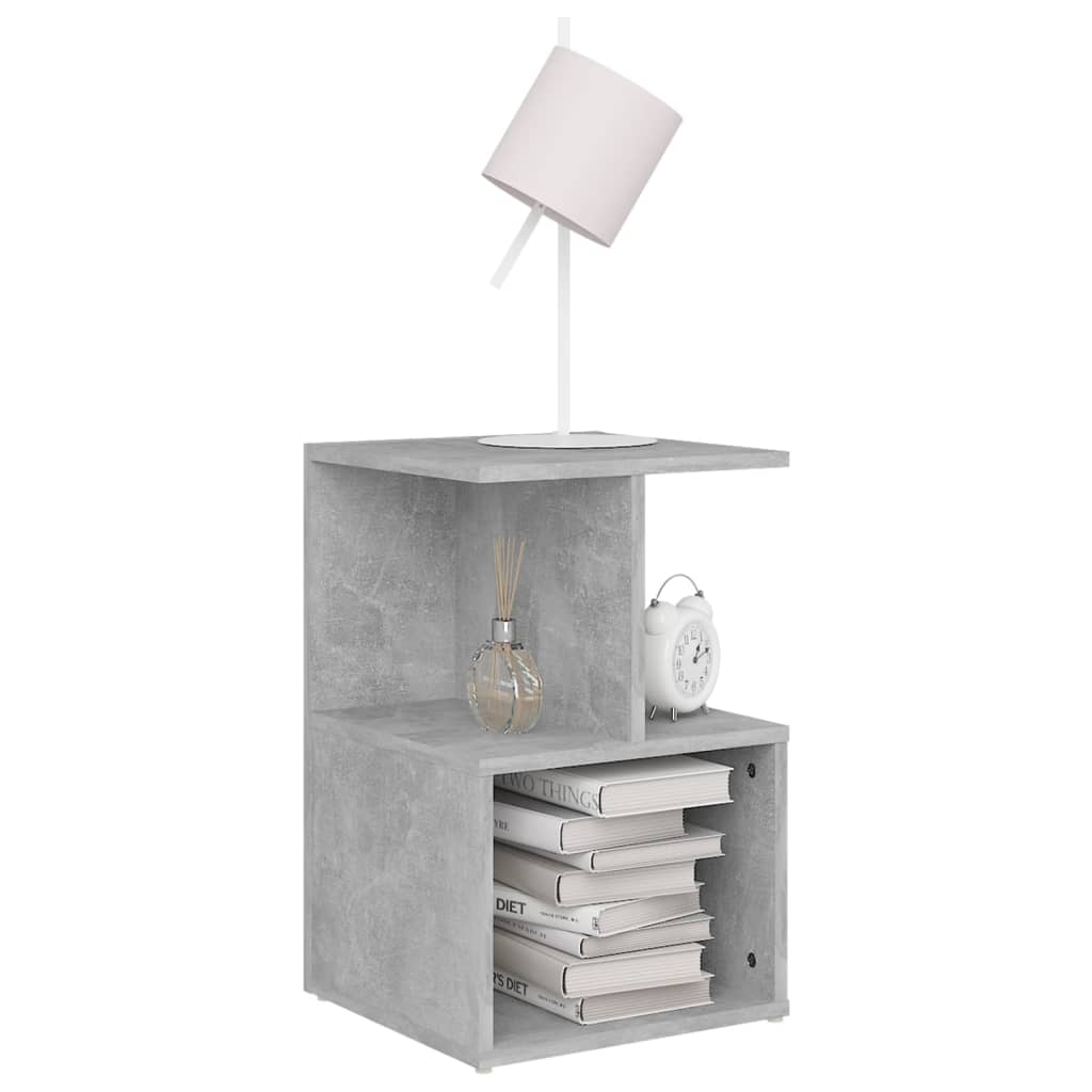 Bedside tables 2 pcs. Concrete grey 35x35x55 cm wood material