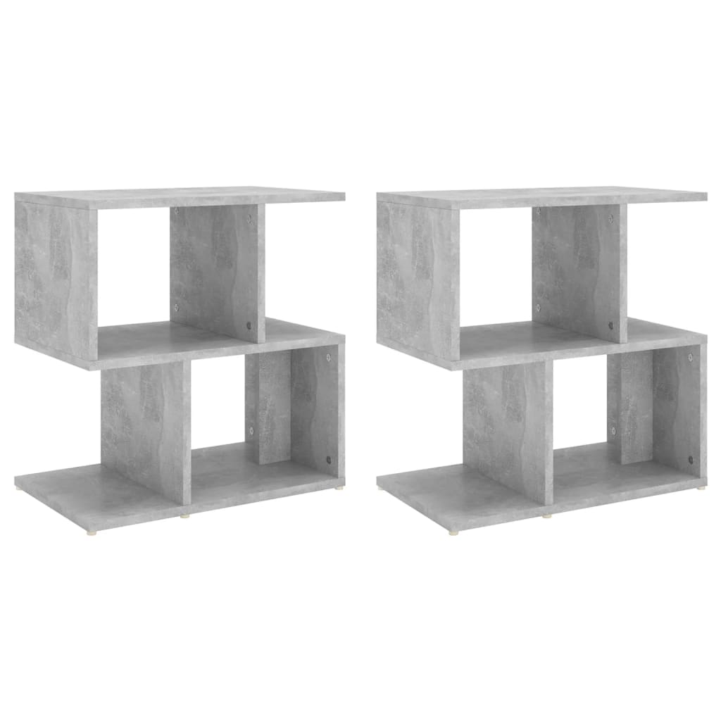 Bedside tables 2 pcs. Concrete grey 50x30x51.5 cm wood material