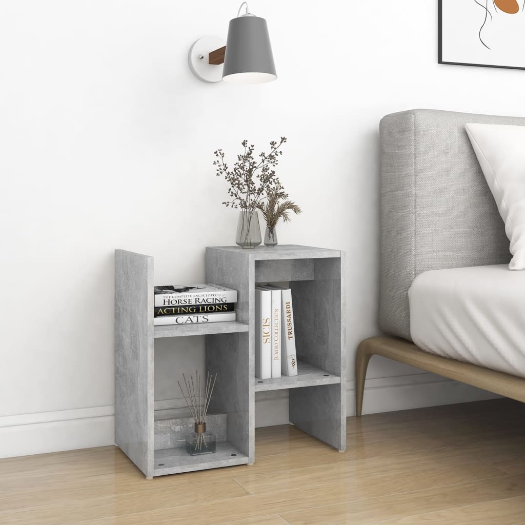Bedside tables 2 pcs. Concrete grey 50x30x51.5 cm wood material