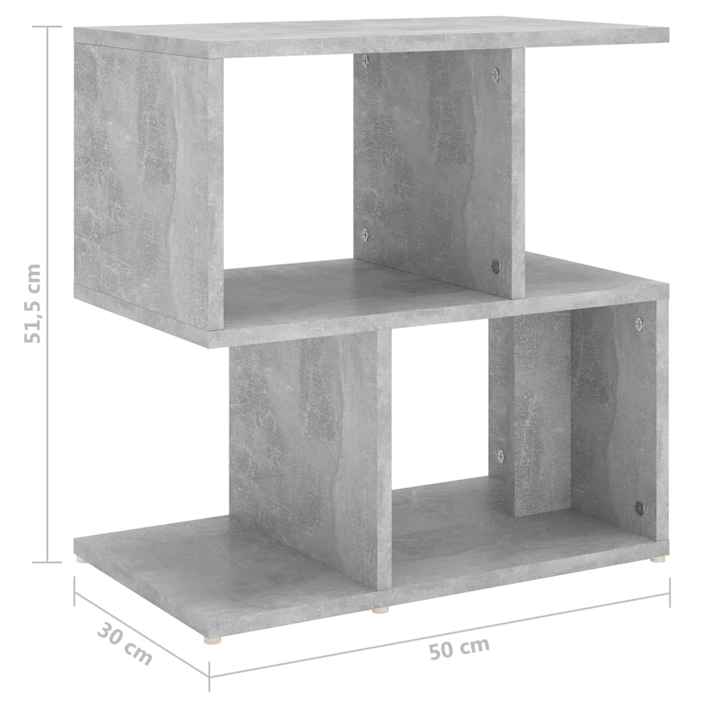 Bedside tables 2 pcs. Concrete grey 50x30x51.5 cm wood material