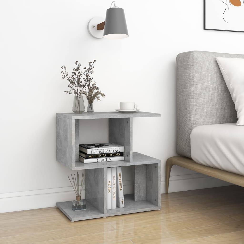 Bedside tables 2 pcs. Concrete grey 50x30x51.5 cm wood material