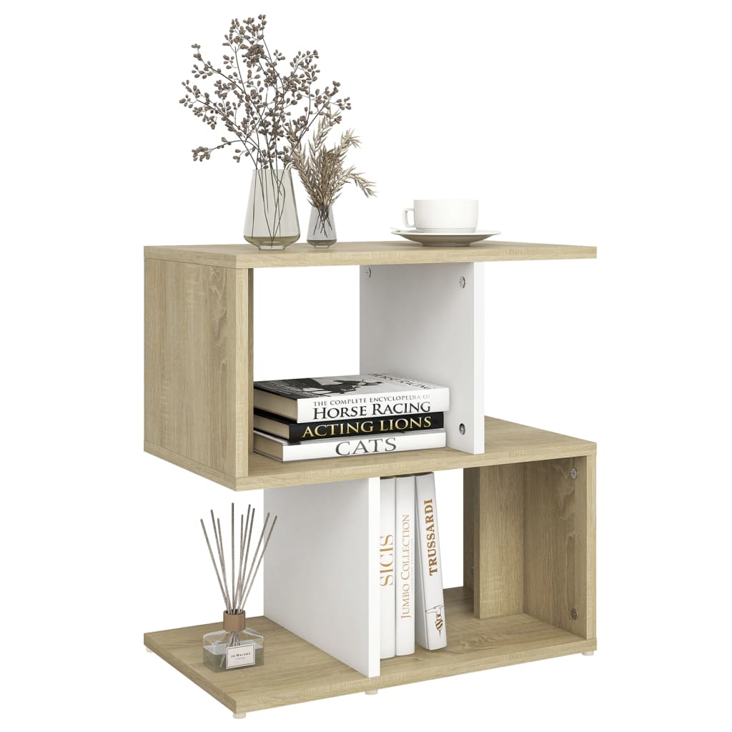Nachttische 2 Stk. Weiß Sonoma-Eiche 50x30x51,5 Holzwerkstoff