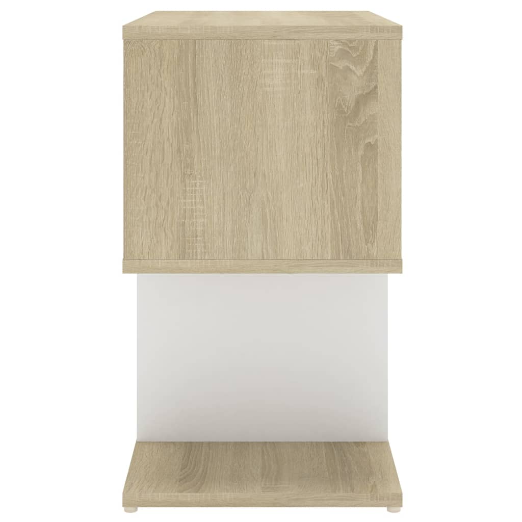 Nachttische 2 Stk. Weiß Sonoma-Eiche 50x30x51,5 Holzwerkstoff