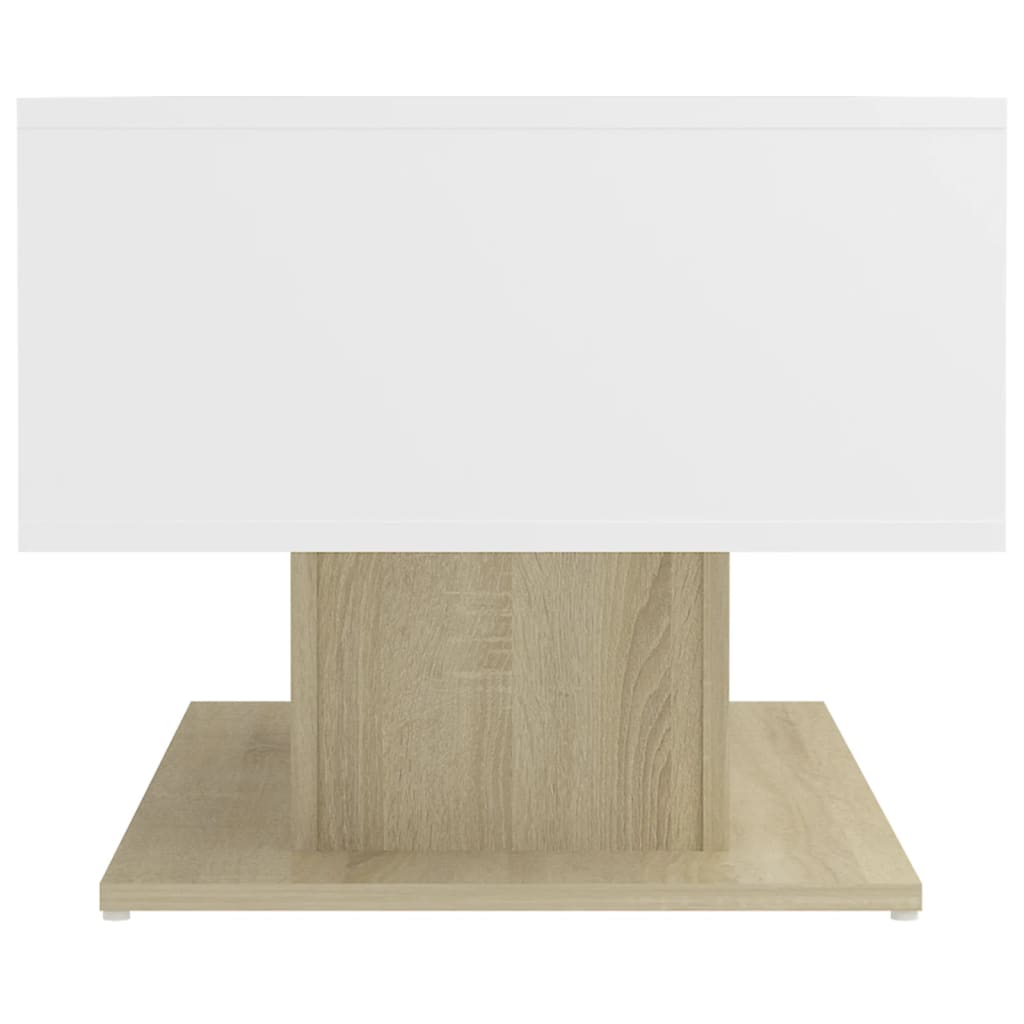Couchtisch Weiß und Sonoma-Eiche 103,5x50x44,5 cm Holzwerkstoff