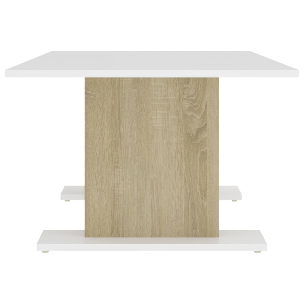 Couchtisch Weiß und Sonoma-Eiche 103,5x60x40 cm Holzwerkstoff