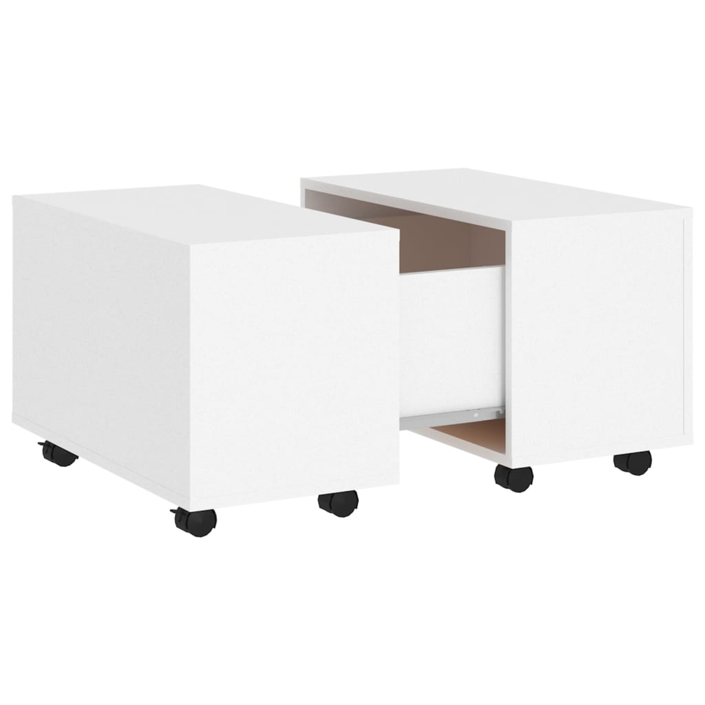 Table basse blanche 60x60x38 cm en bois