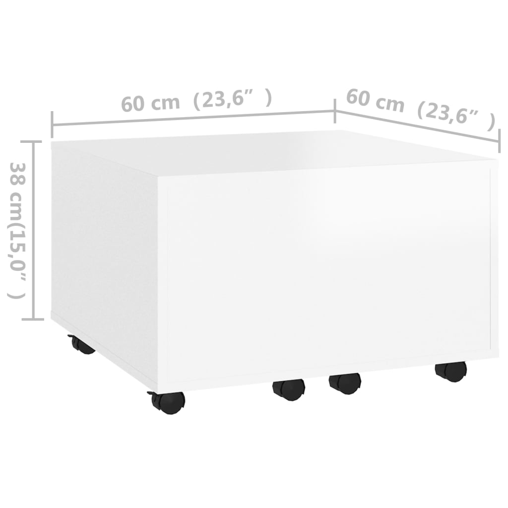 Table basse blanche 60x60x38 cm en bois