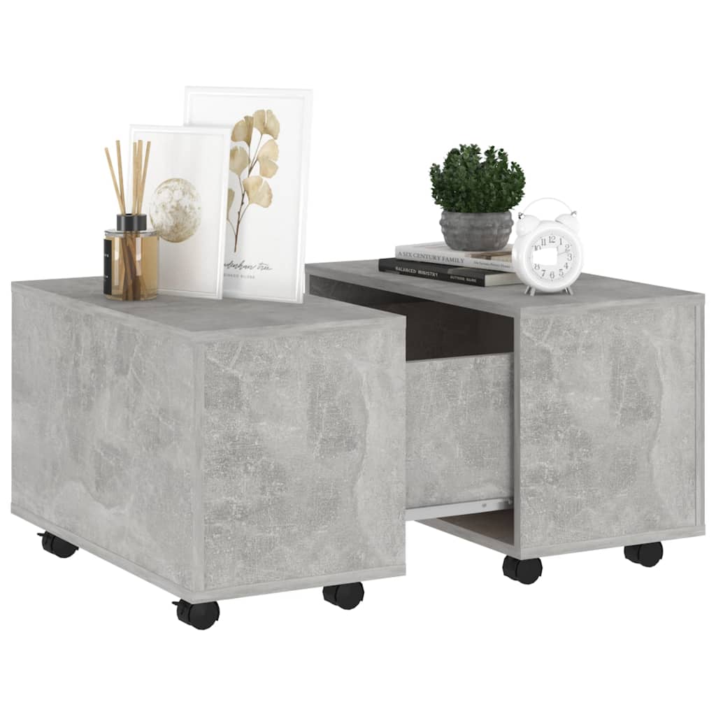 Coffee table concrete grey 60x60x38 cm wood material