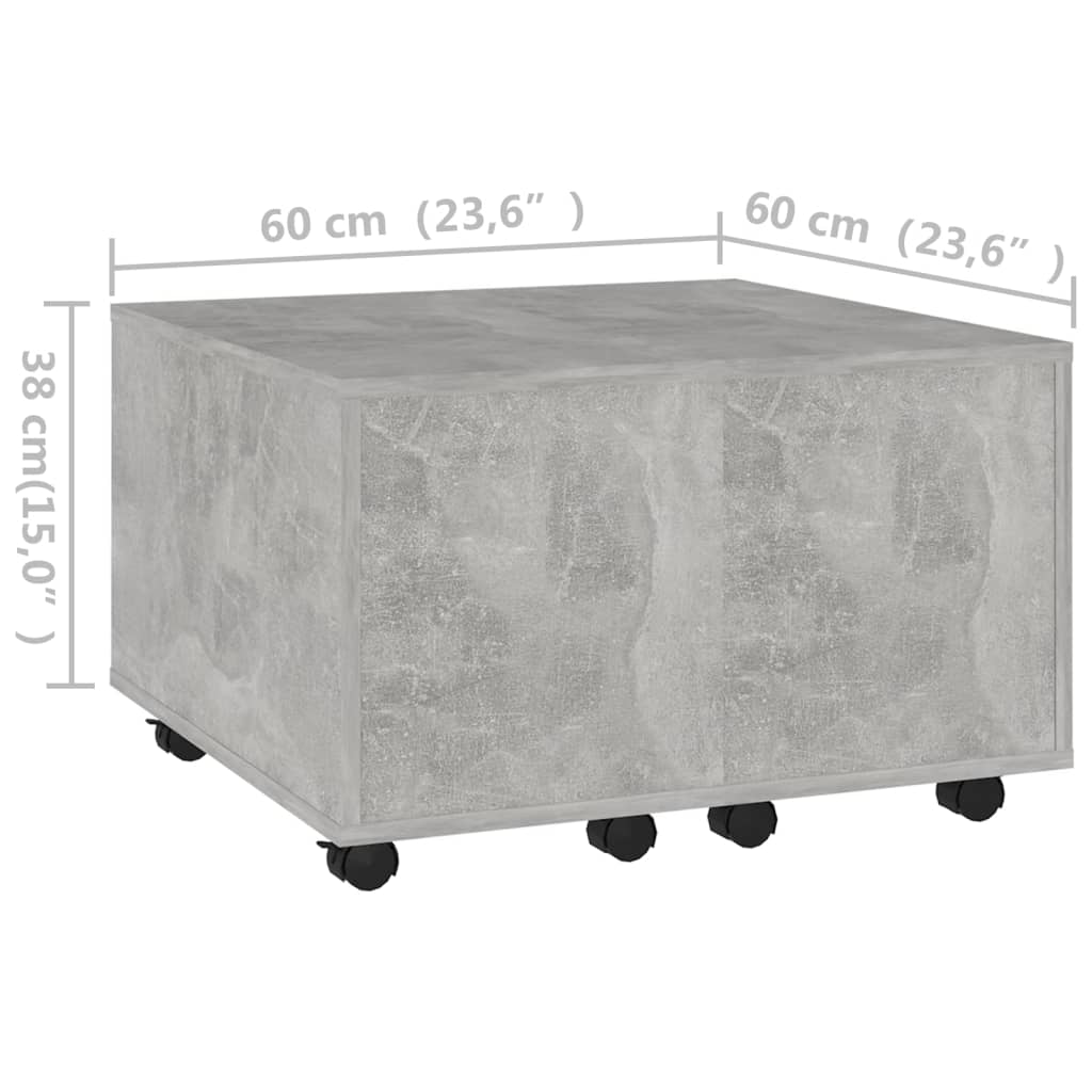 Coffee table concrete grey 60x60x38 cm wood material