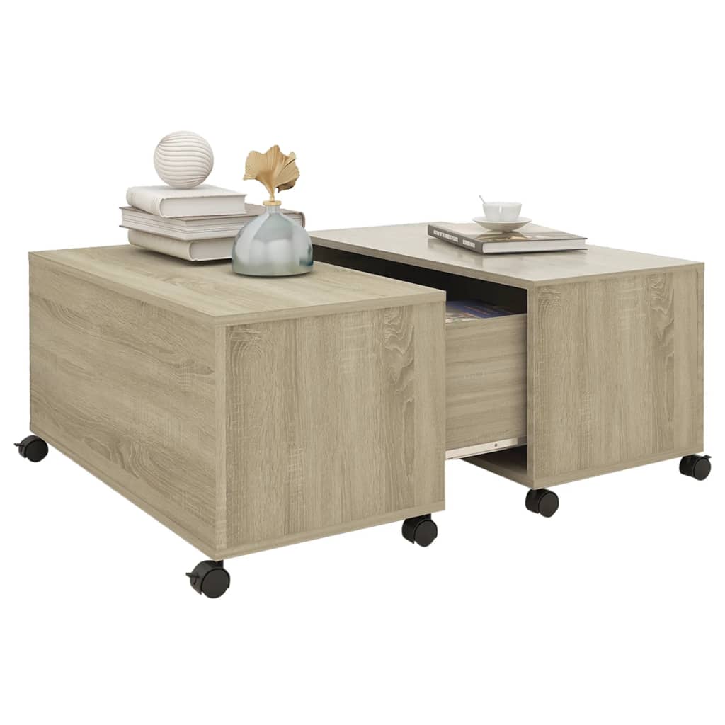 Table basse en chêne Sonoma 75x75x38 cm matériau bois