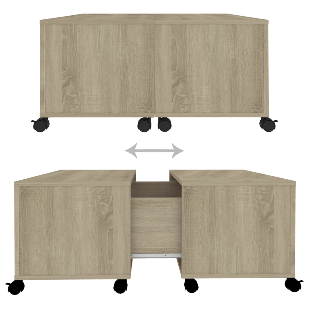 Table basse en chêne Sonoma 75x75x38 cm matériau bois