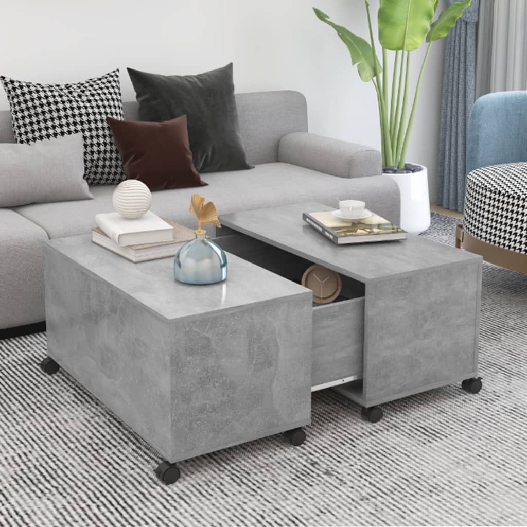 Table basse en béton gris 75x75x38 cm en bois