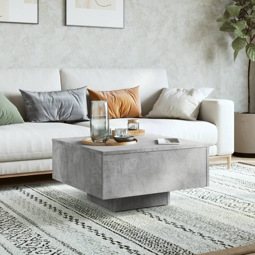 Coffee table concrete grey 60x60x31.5 cm wood material