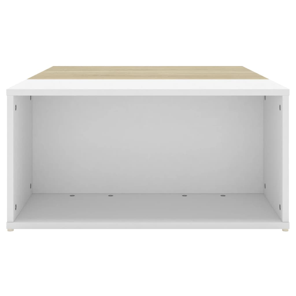 Couchtisch Weiß Sonoma-Eiche 90x67x33 cm Holzwerkstoff