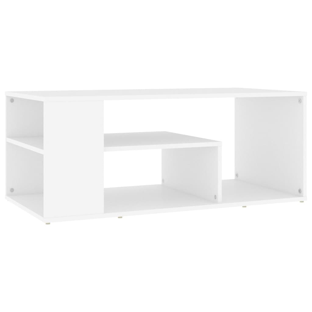 Table basse blanche 100x50x40 cm en bois