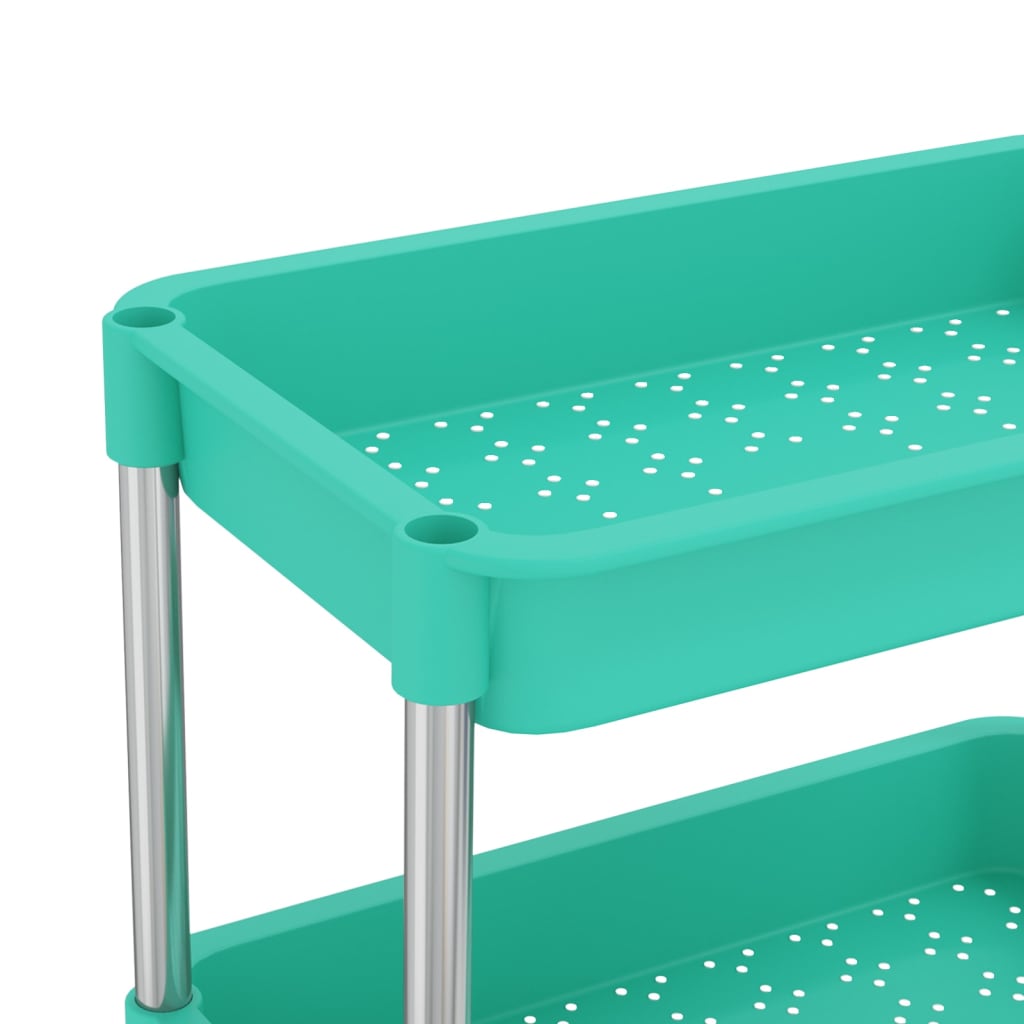 Kitchen trolley 5 levels turquoise 42x29x128 cm iron and ABS