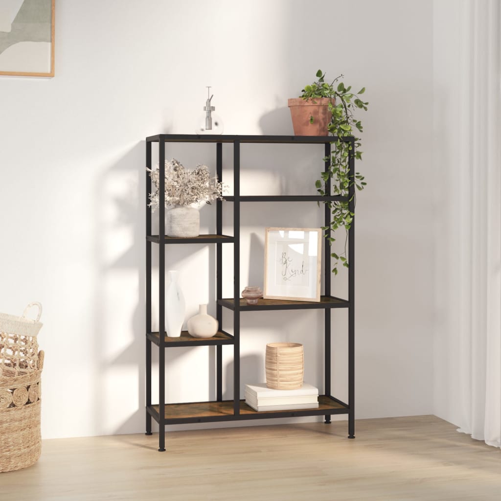 Bookshelf 80x30x120 cm steel and wood material