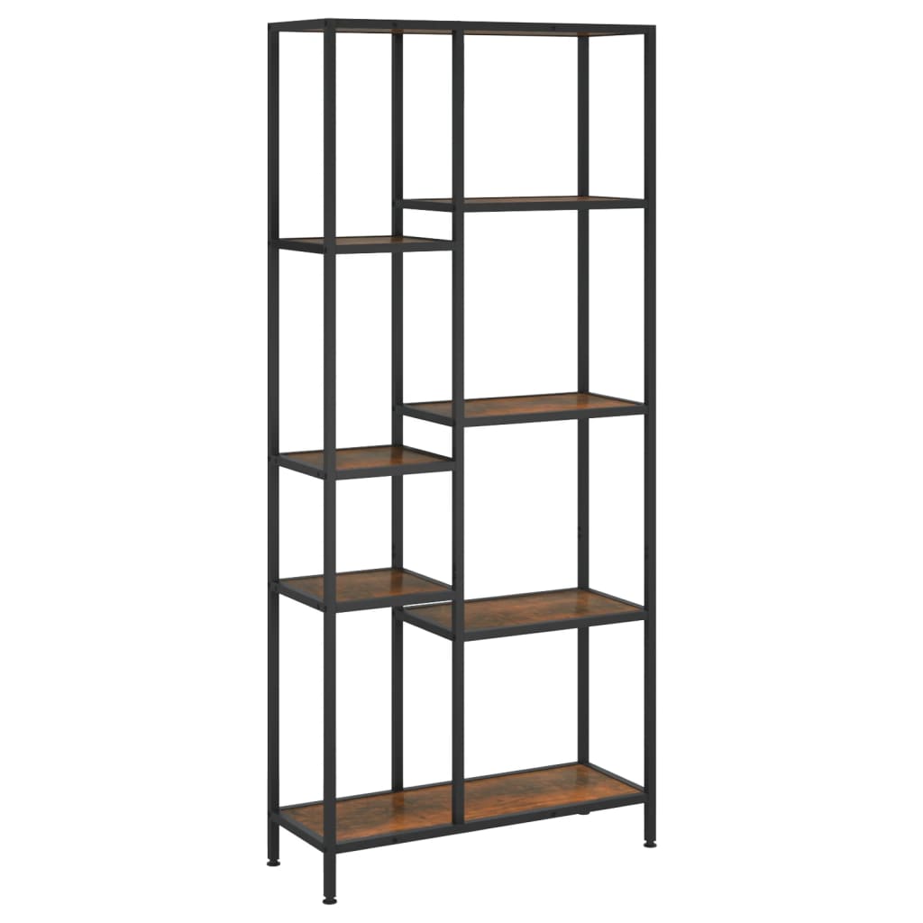 Bookshelf 80x30x180 cm steel and wood material