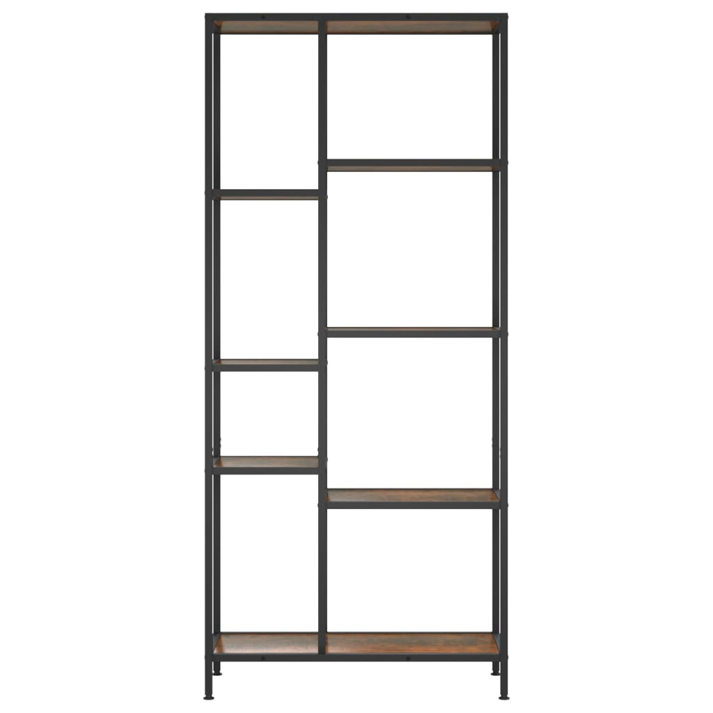 Bookshelf 80x30x180 cm steel and wood material