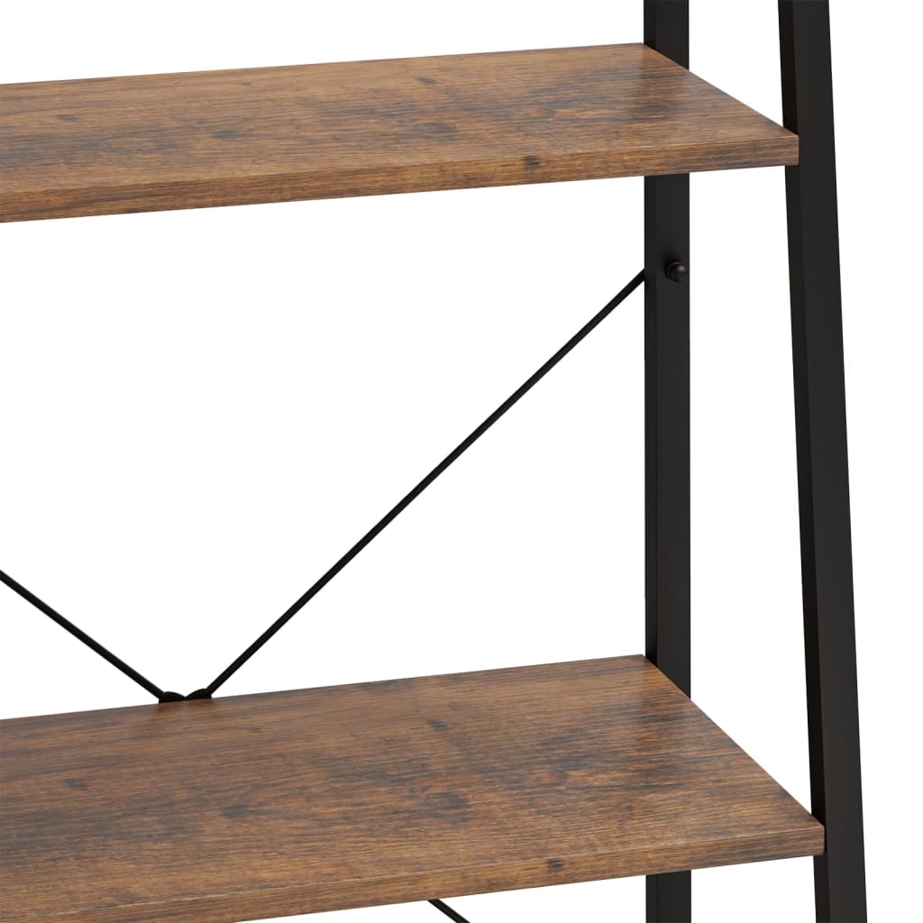 Étagère autoportante à 3 niveaux, marron foncé et noir, 56 x 35 x 108 cm