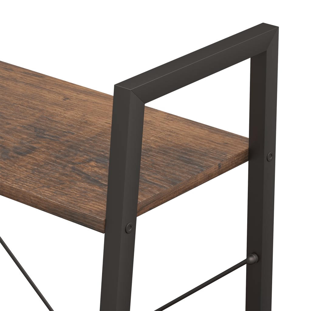 Étagère autoportante à 3 niveaux, marron foncé et noir, 56 x 35 x 108 cm