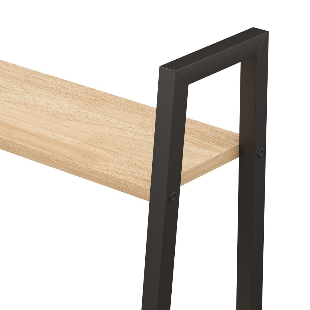 Étagère autoportante à 4 niveaux, marron clair et noir, 56 x 35 x 140 cm