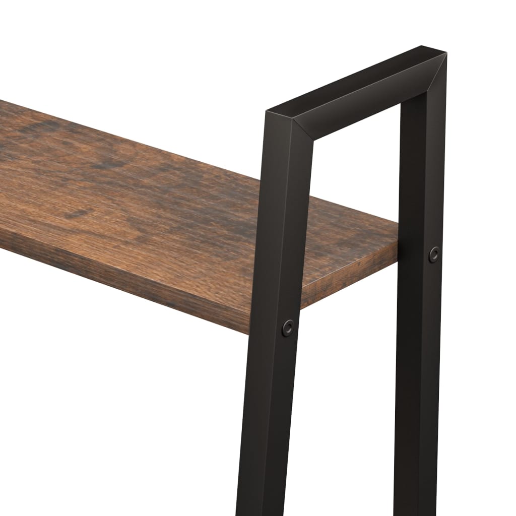 Étagère autoportante à 4 niveaux, marron foncé et noir, 56 x 35 x 140 cm