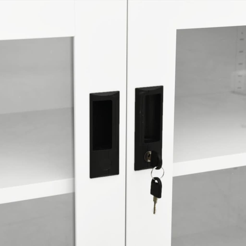 Office cabinet white 90x40x70 cm steel