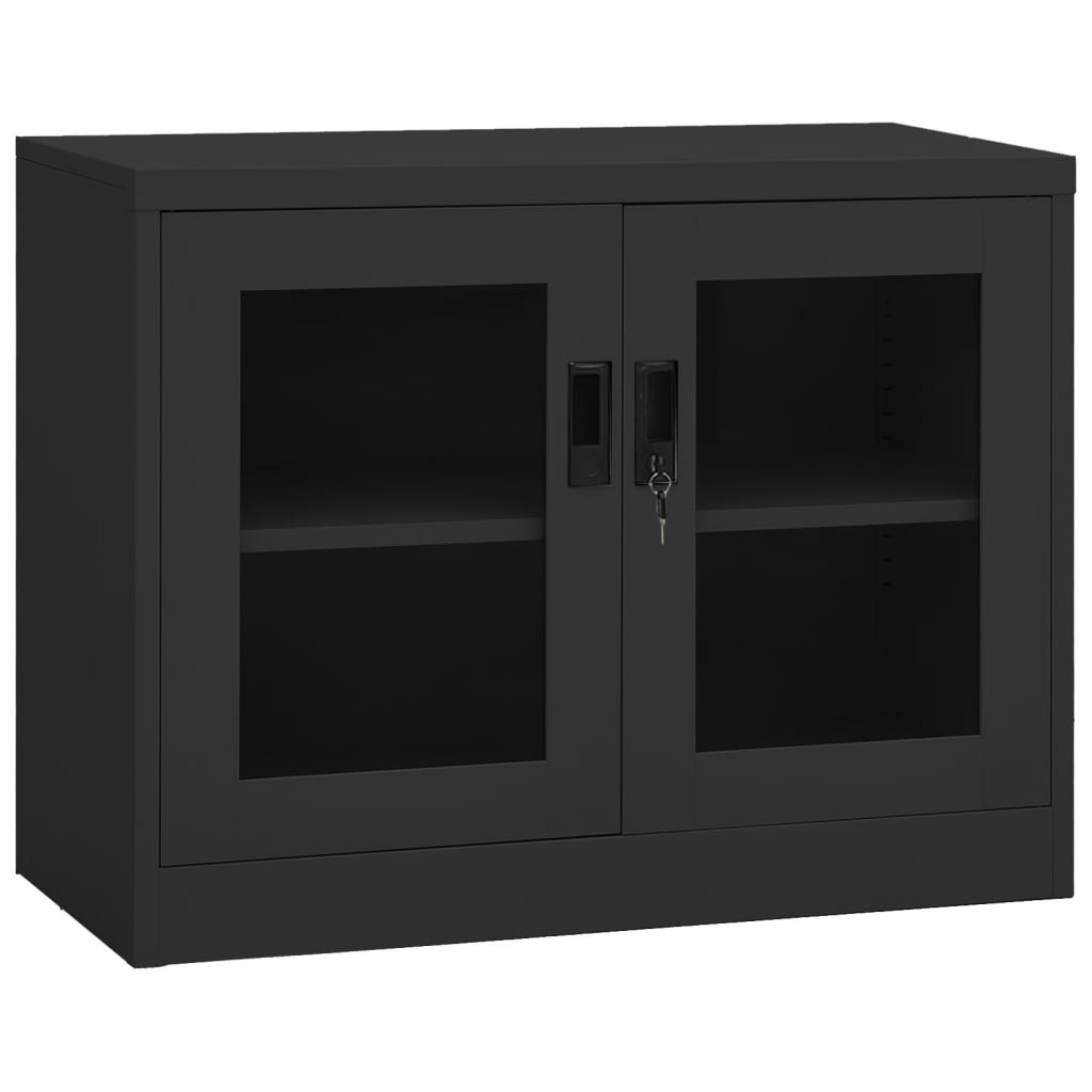 Armoire de bureau anthracite 90x40x70 cm en acier