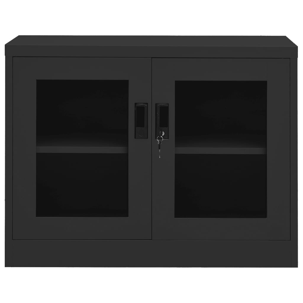 Armoire de bureau anthracite 90x40x70 cm en acier