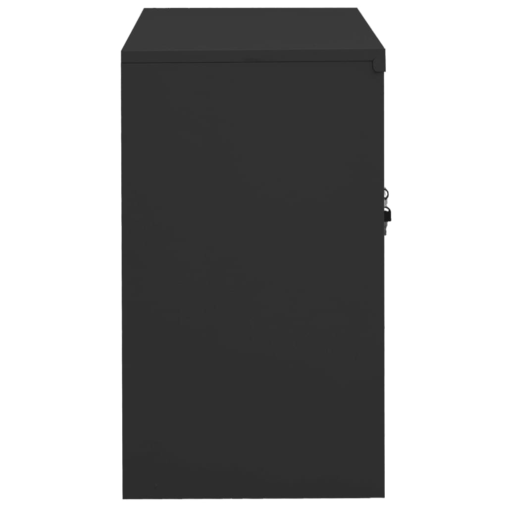 Armoire de bureau anthracite 90x40x70 cm en acier