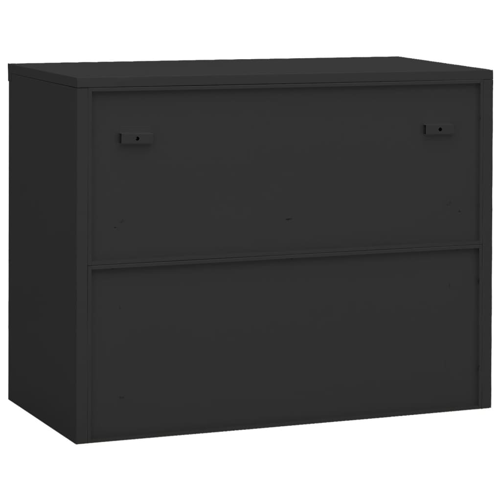 Armoire de bureau anthracite 90x40x70 cm en acier