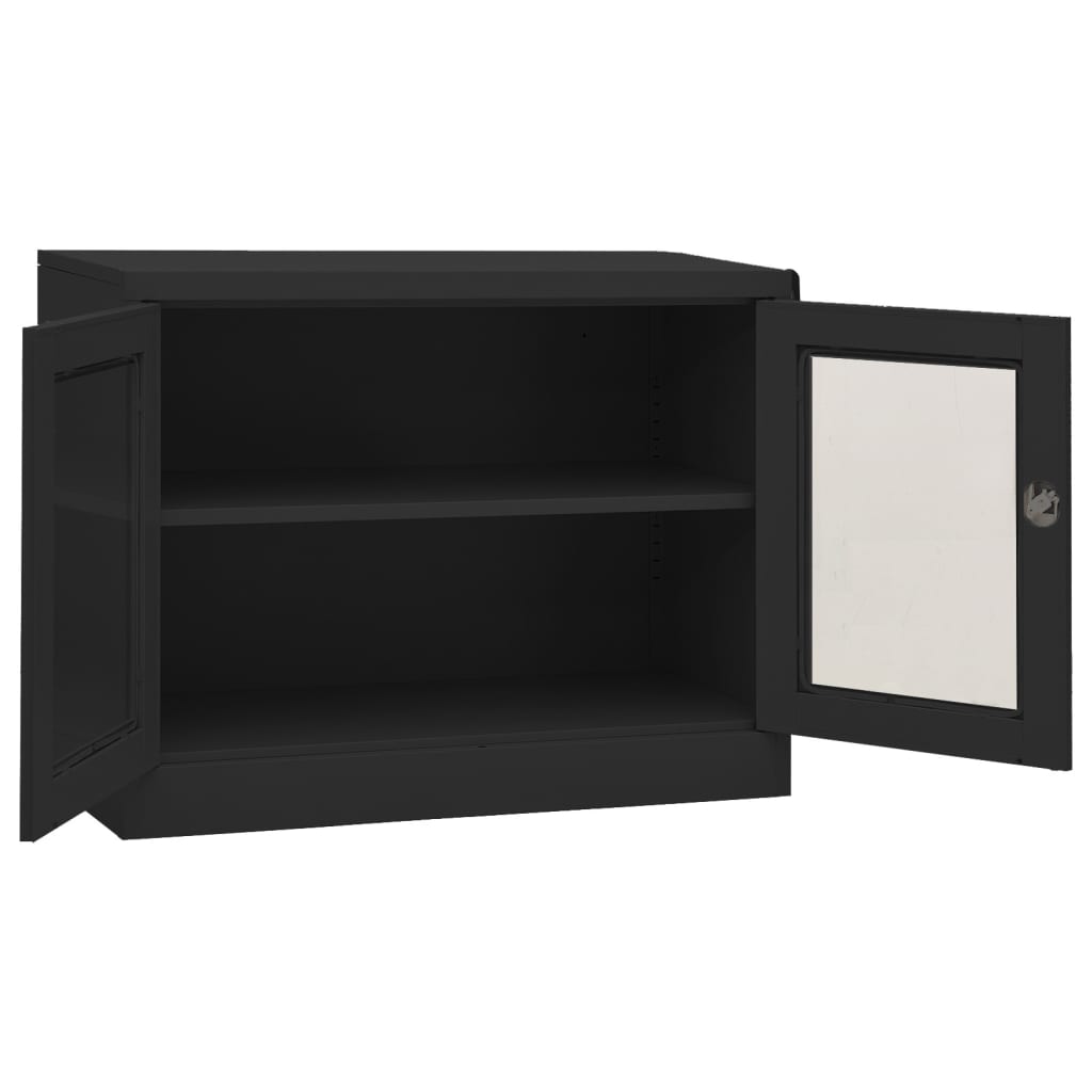 Armoire de bureau anthracite 90x40x70 cm en acier
