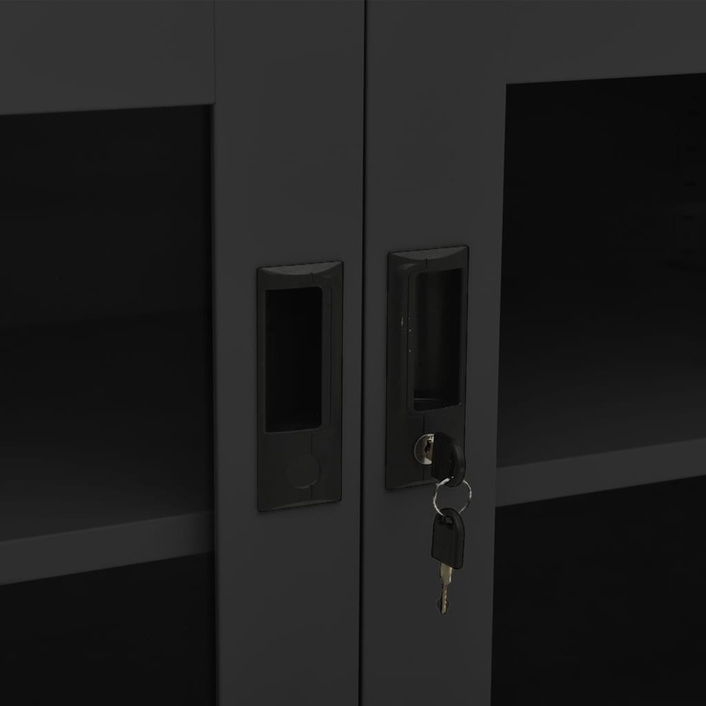 Armoire de bureau anthracite 90x40x70 cm en acier