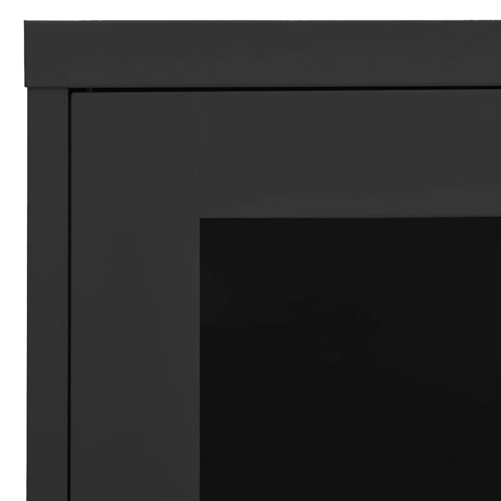 Armoire de bureau anthracite 90x40x70 cm en acier