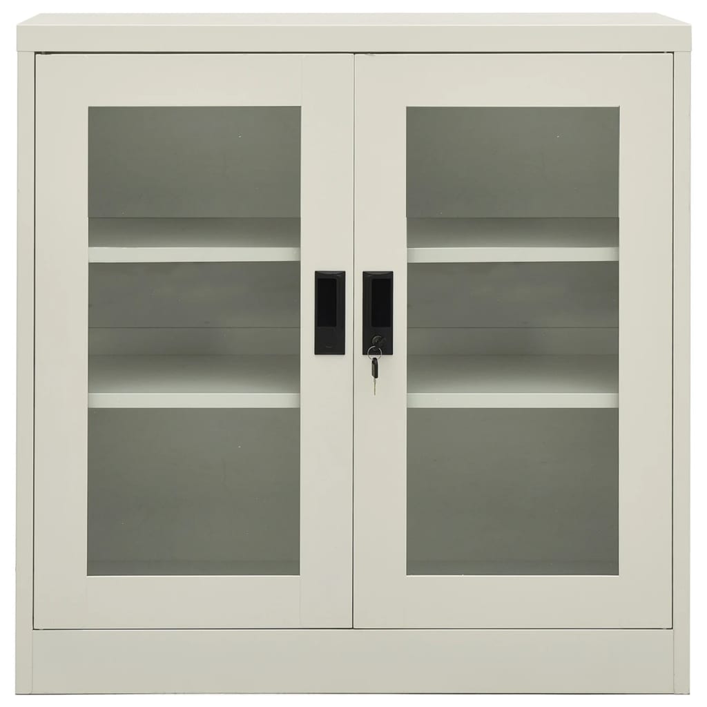 Armoire de bureau gris clair 90x40x90 cm en acier