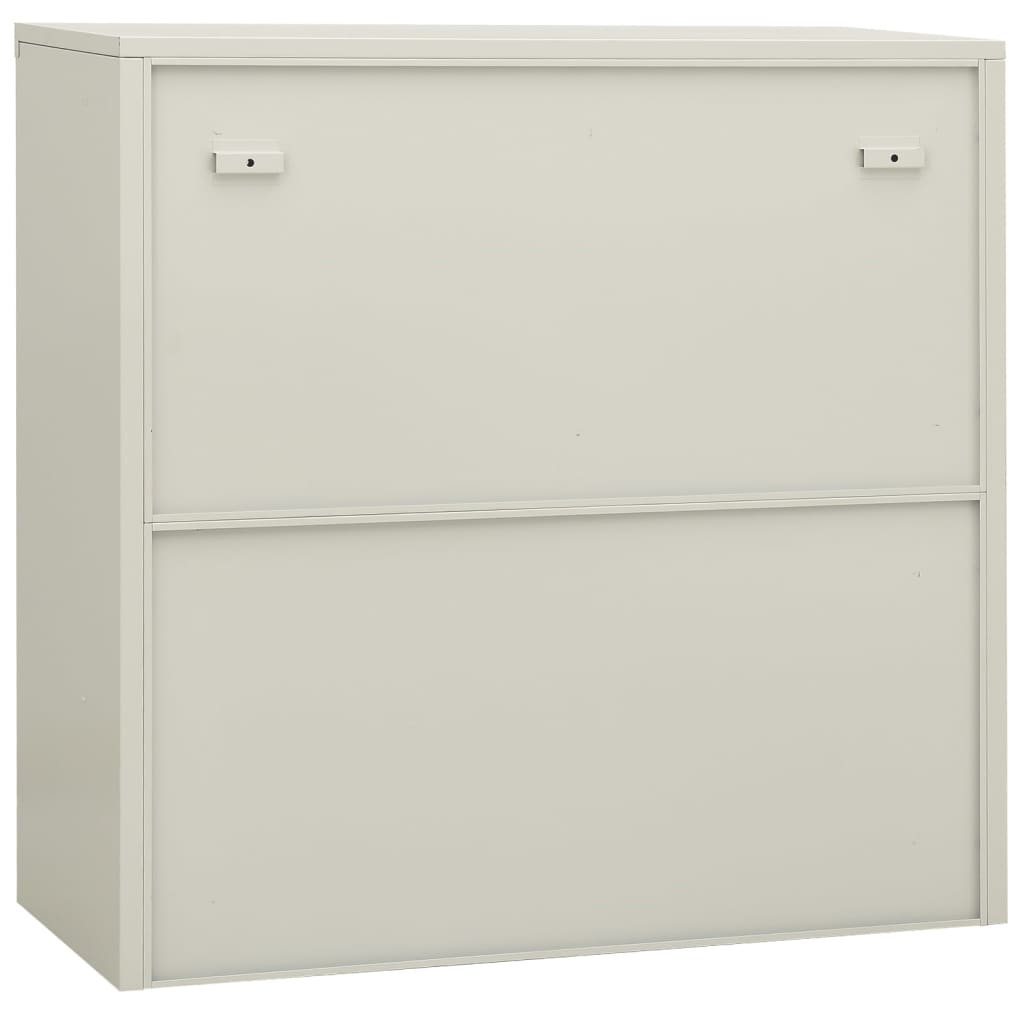 Armoire de bureau gris clair 90x40x90 cm en acier