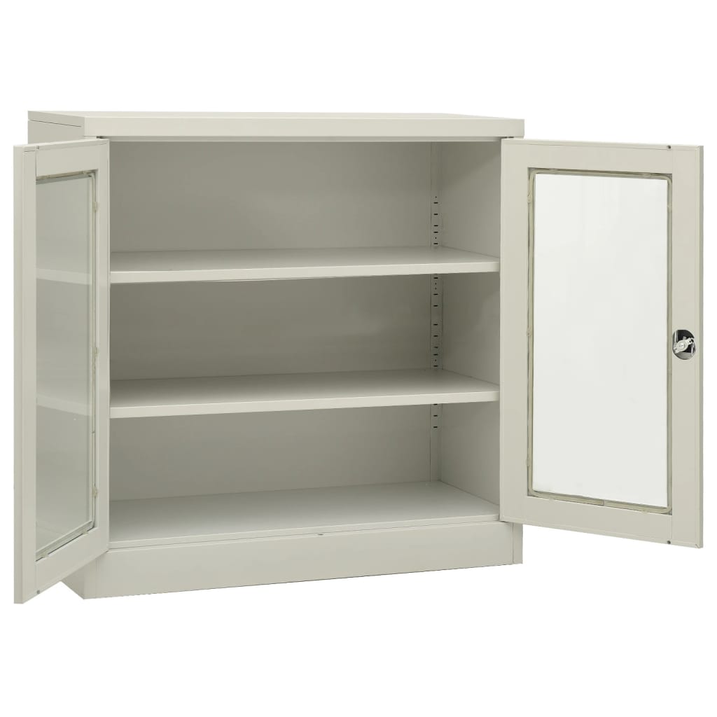 Armoire de bureau gris clair 90x40x90 cm en acier