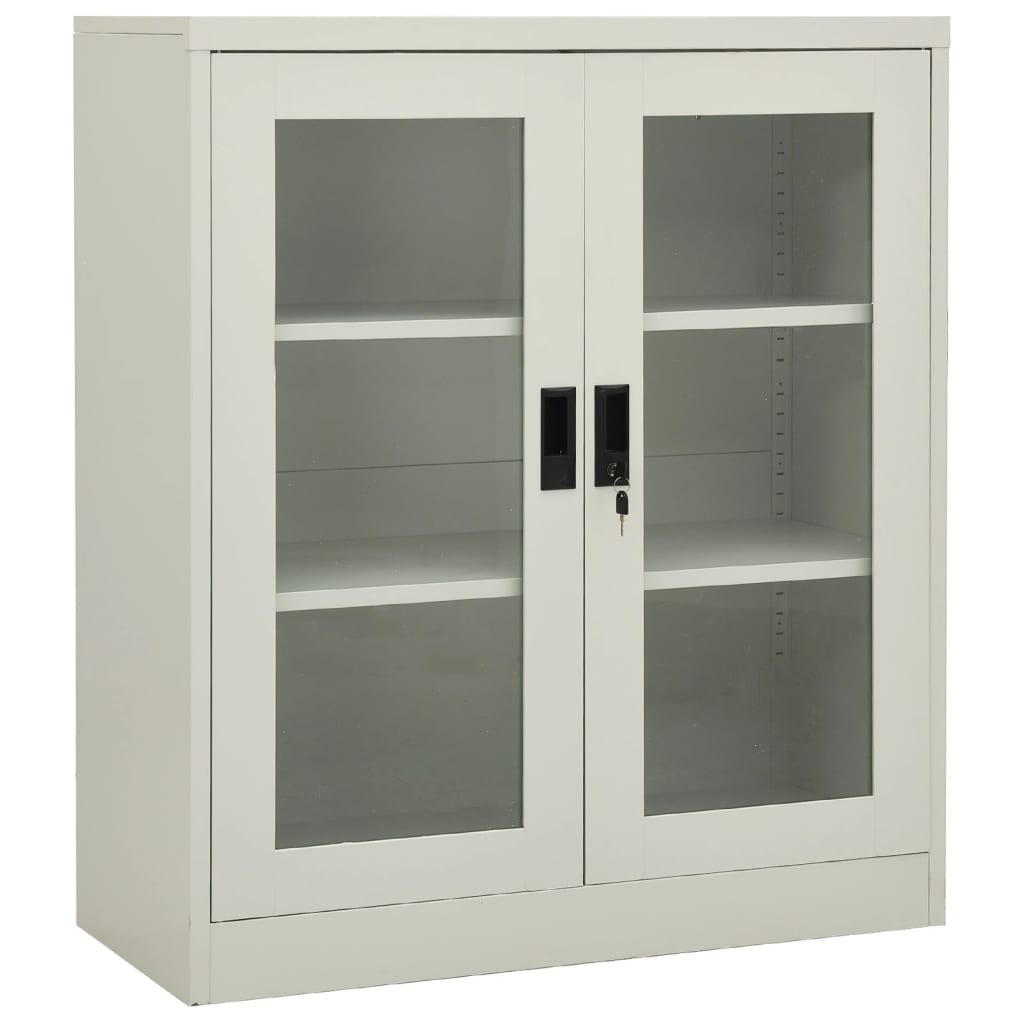 Office cabinet light grey 90x40x105 cm steel