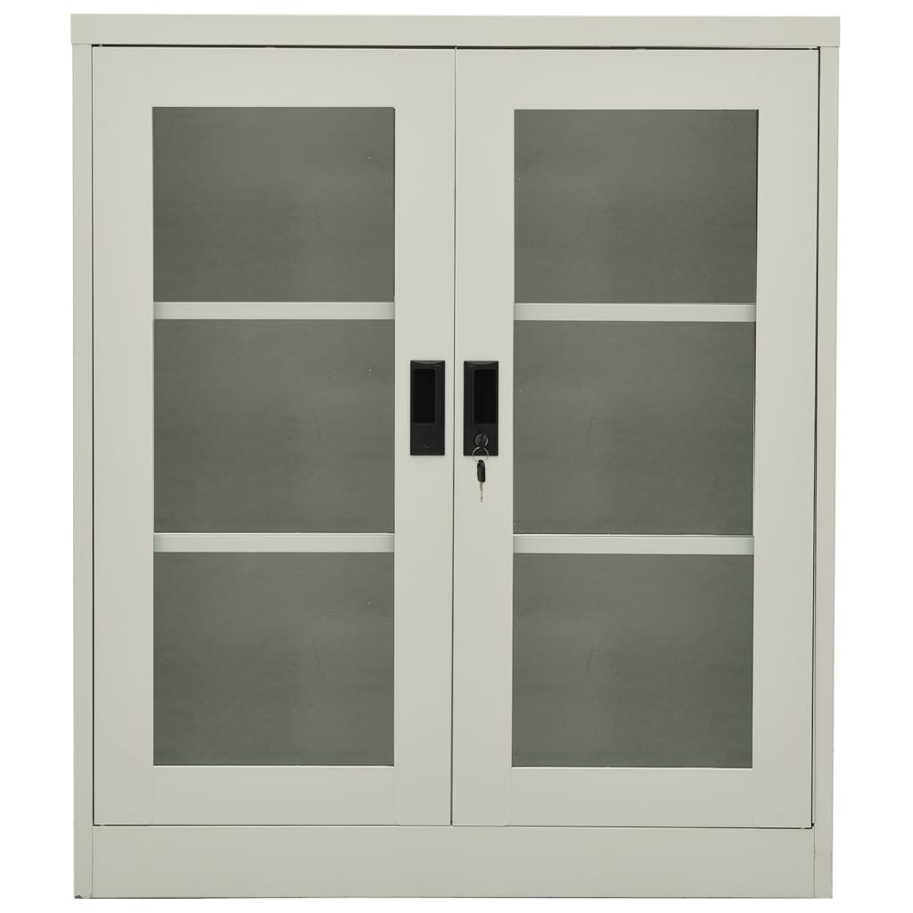 Office cabinet light grey 90x40x105 cm steel