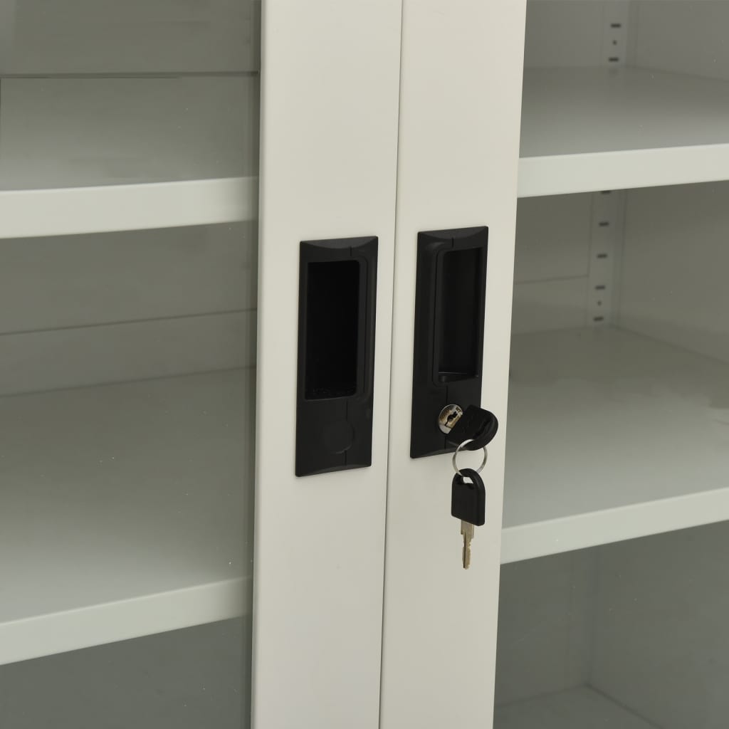 Office cabinet light grey 90x40x105 cm steel