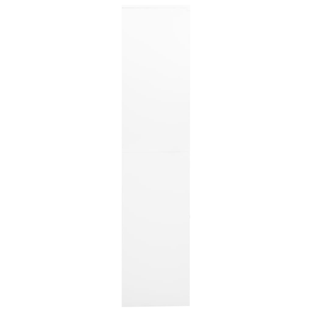 Office cabinet white 90x40x180 cm steel and tempered glass