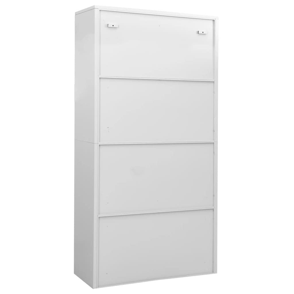 Armoire de bureau gris clair 90x40x180 cm en acier