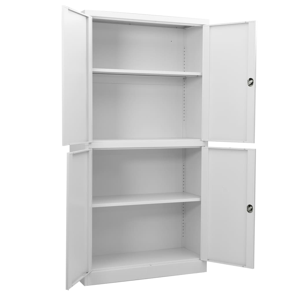 Armoire de bureau gris clair 90x40x180 cm en acier