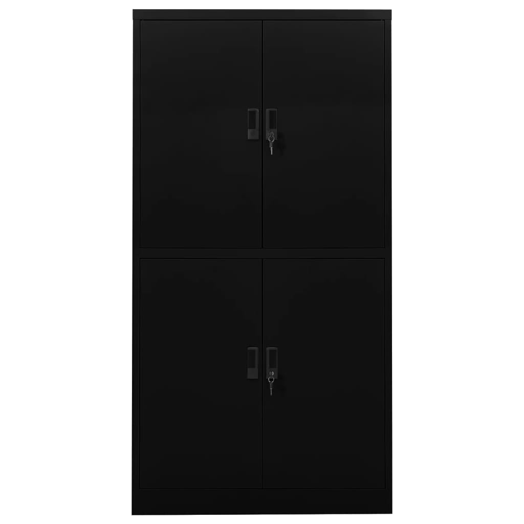 Büroschrank Schwarz 90x40x180 cm Stahl