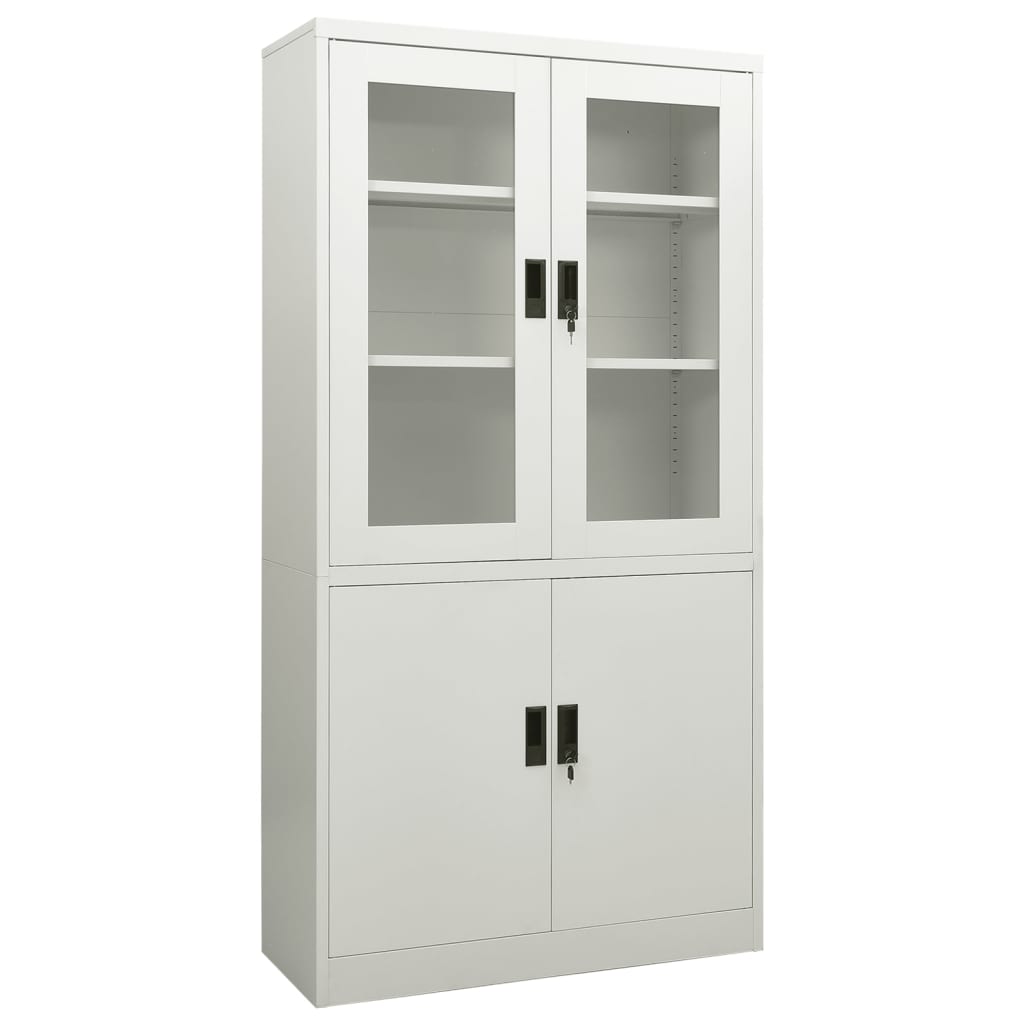 Armoire de bureau gris clair 90x40x180 cm en acier