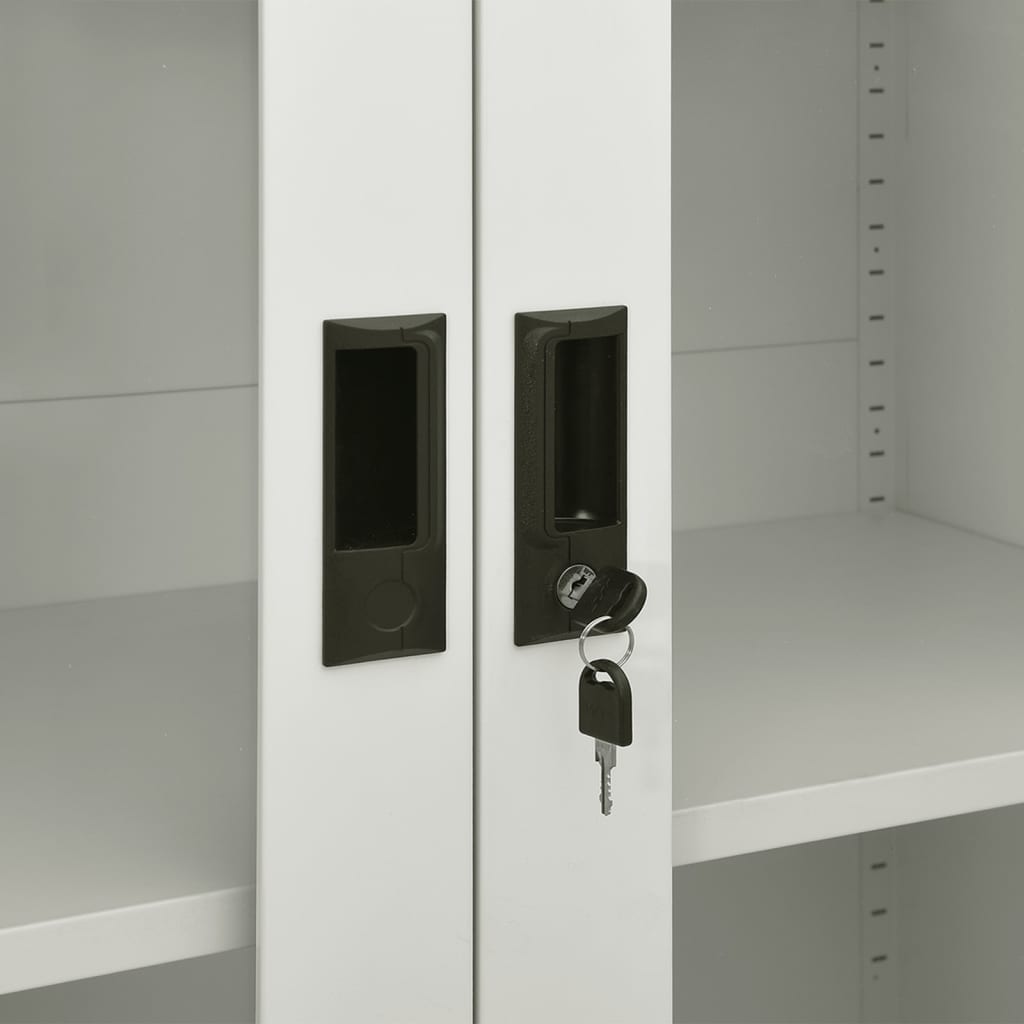 Armoire de bureau gris clair 90x40x180 cm en acier