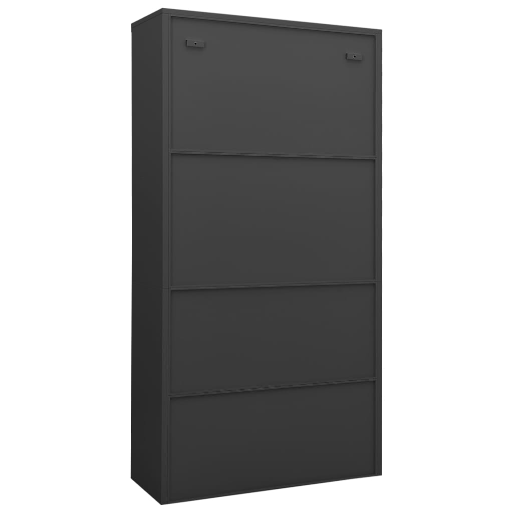 Armoire de bureau anthracite 90x40x180 cm en acier