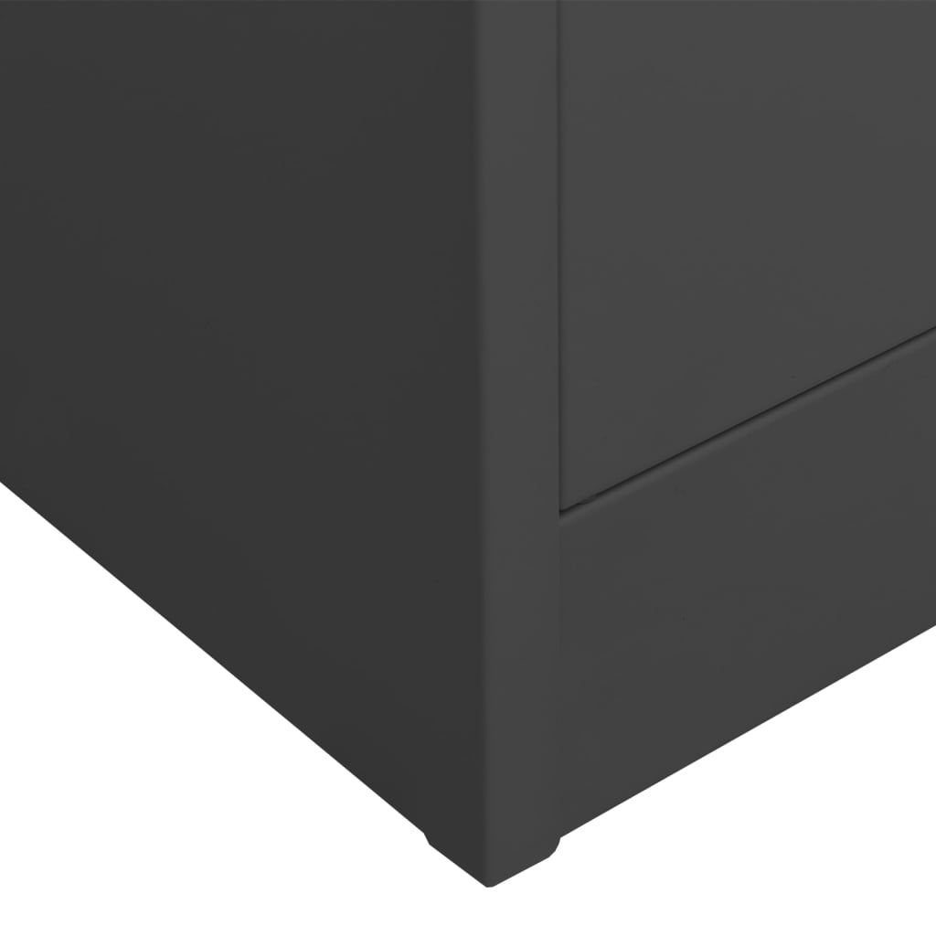 Armoire de bureau anthracite 90x40x180 cm en acier