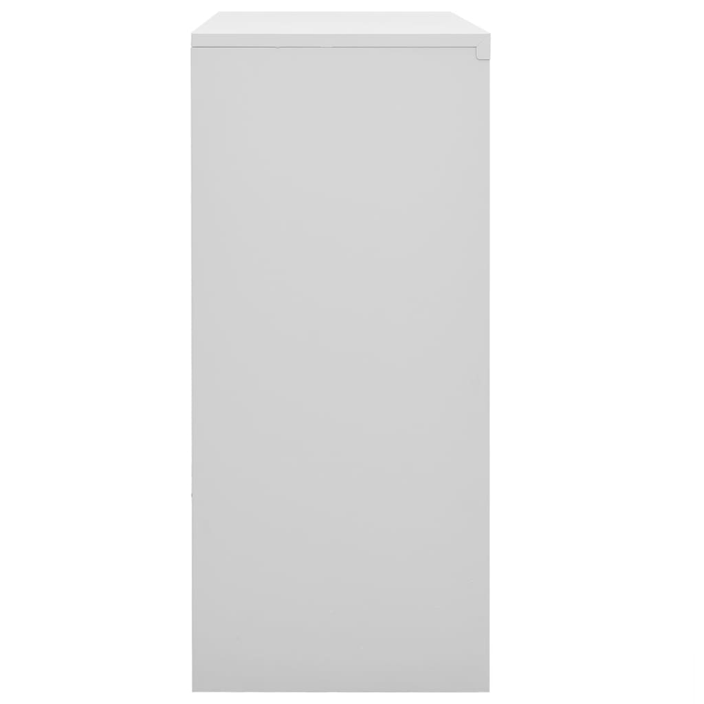 Armoire de bureau avec porte coulissante gris clair 90x40x90 cm en acier